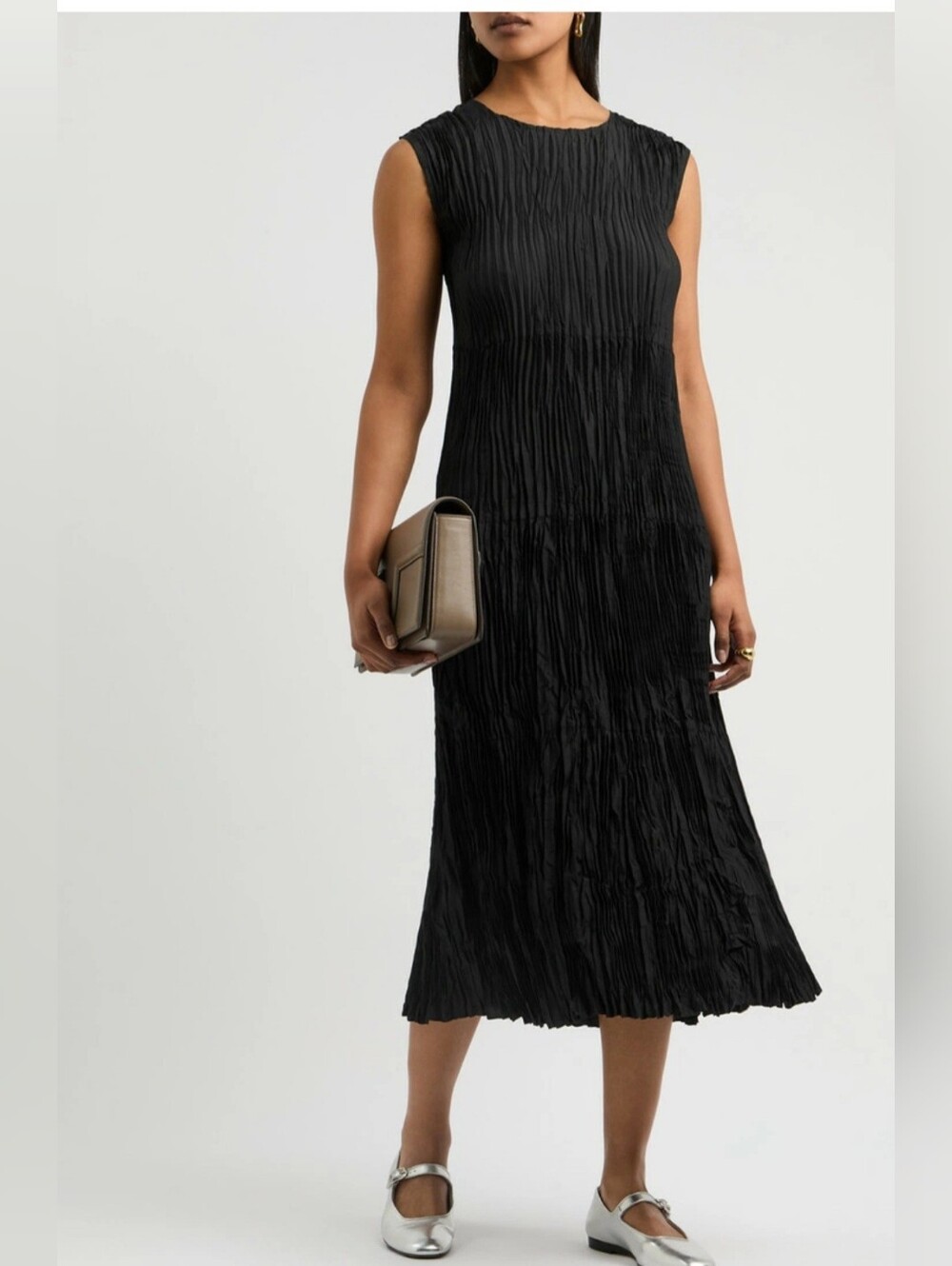 Ellen Fisher Two Pieces Silk Black Dress Size Medium